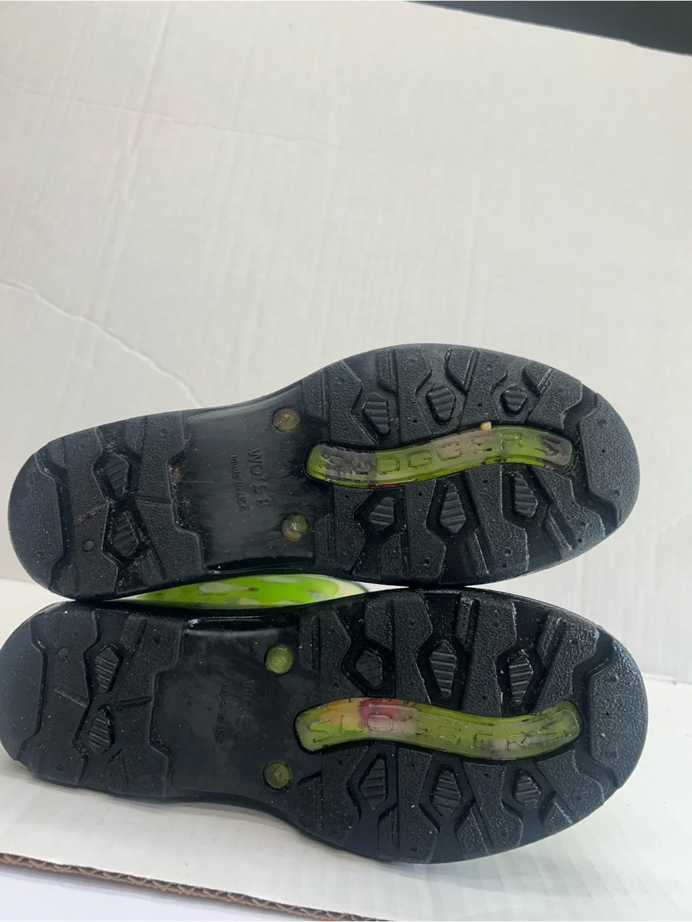 Sloggers Chicken Print Waterproof Rain & Garden Boots Kiwi Green Size 8